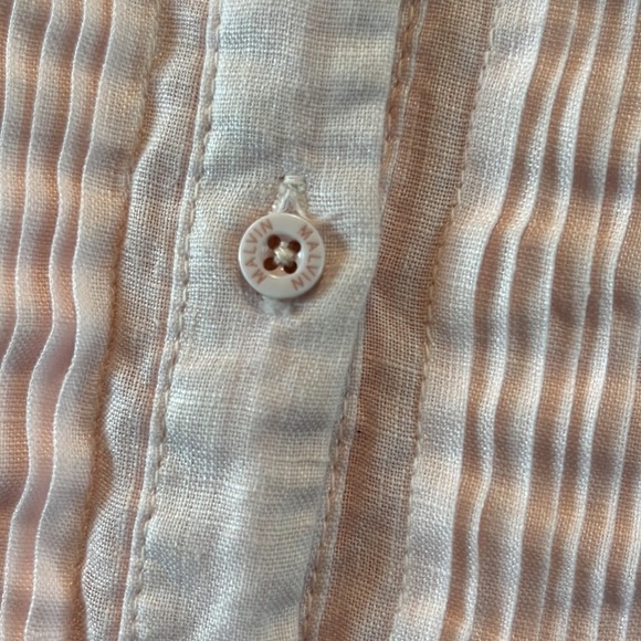 I love linen light pink linen button down Malvin Germany size S/US 6 cottagecore - Picture 5 of 17